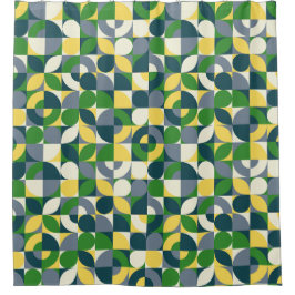 Abstraktes geometrisches Muster im Bauhaus Duschvorhang