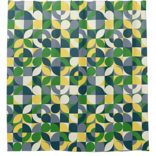 Abstraktes geometrisches Muster im Bauhaus Duschvorhang (Vorderseite)