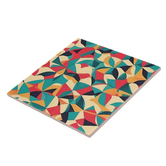 Abstraktes geometrisches Muster im Retro-Stil - Aq Fliese (Seite)