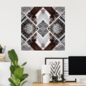 Abstraktes geometrisches Muster im Winter Poster (Heimbüro)