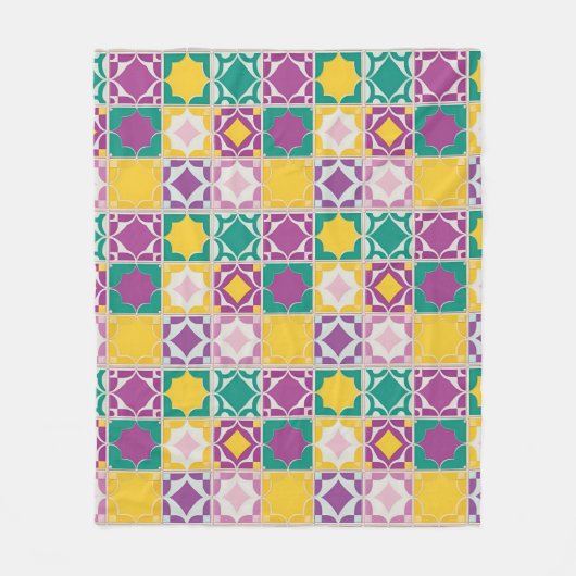 Abstraktes geometrisches Muster in fett gefärbten  Fleecedecke (Vorderseite)