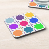 Abstraktes geometrisches Muster in fett gefärbten  Getränkeuntersetzer (Linke Seite)
