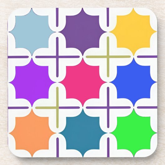 Abstraktes geometrisches Muster in fett gefärbten  Getränkeuntersetzer (Vorderseite)