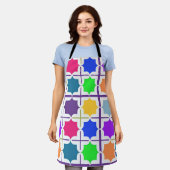Abstraktes geometrisches Muster in fett gefärbten  Schürze (Getragen)