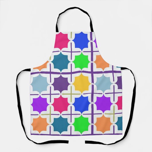 Abstraktes geometrisches Muster in fett gefärbten  Schürze (Vorderseite)