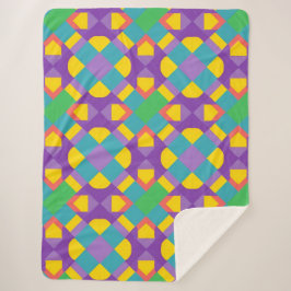 Abstraktes geometrisches Muster in fett gefärbten  Sherpadecke