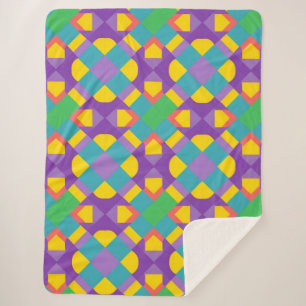 Abstraktes geometrisches Muster in fett gefärbten Sherpadecke