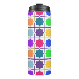 Abstraktes geometrisches Muster in fett gefärbten  Thermosbecher