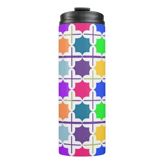 Abstraktes geometrisches Muster in fett gefärbten  Thermosbecher (Vorderseite)