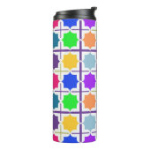 Abstraktes geometrisches Muster in fett gefärbten  Thermosbecher (Nach links gedreht)