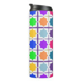 Abstraktes geometrisches Muster in fett gefärbten  Thermosbecher (Nach rechts gedreht)