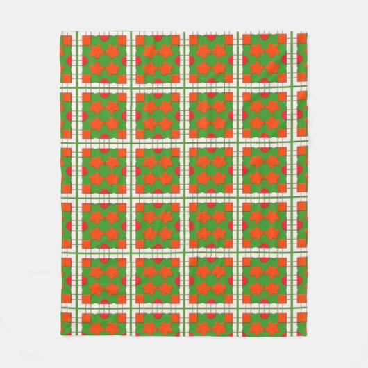 Abstraktes geometrisches Muster in fettfarbigen Fa Fleecedecke (Vorderseite)