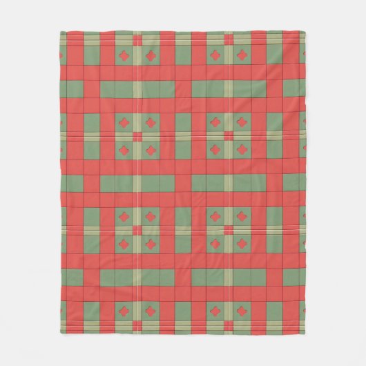 Abstraktes geometrisches Muster in fettfarbigen Fa Fleecedecke (Vorderseite)