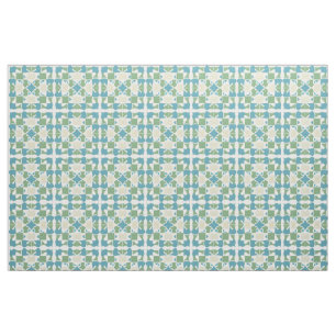 Abstraktes geometrisches Muster in Grün und Blau Stoff