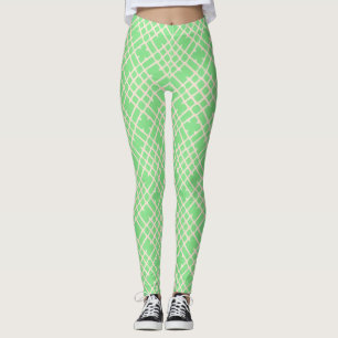 Abstraktes geometrisches Muster in Hellgrün Leggings