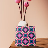Abstraktes geometrisches Muster in Hot Pink und Bl Fliese