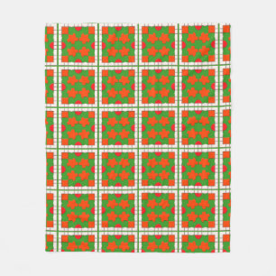Abstraktes geometrisches Muster in kräftigen Farbe Fleecedecke