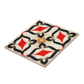 Abstraktes geometrisches Muster in Red Black Beige Fliese (Seite)