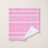 Abstraktes geometrisches Muster in rosa Badhandtuch Set (Waschlappen)