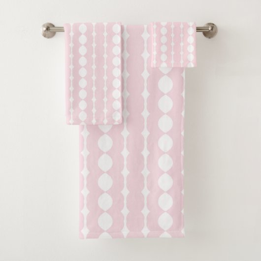 Abstraktes geometrisches Muster in rosa Badhandtuch Set (Insitu)