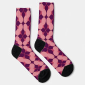 Abstraktes geometrisches Muster in rosa und Lila T Socken (Rechts)