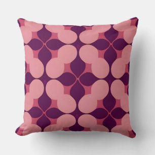 Abstraktes geometrisches Muster in rosa und violet Kissen