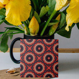 Abstraktes geometrisches Muster in Rot und Beige Fliese