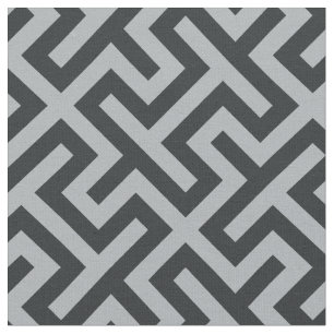 abstraktes geometrisches Muster in Schwarz und Gra Stoff