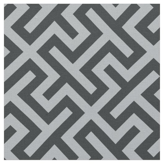 abstraktes geometrisches Muster in Schwarz und Gra Stoff (Nahaufnahme)