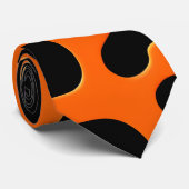 Abstraktes geometrisches Muster in Schwarz und Ora Krawatte (Gerollt)