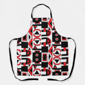 Abstraktes geometrisches Muster in Schwarz-Weiß Schürze (Vorderseite)