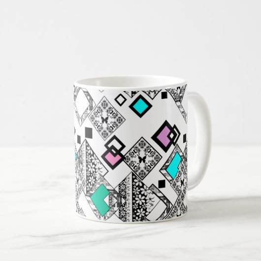 Abstraktes geometrisches Muster Kaffeetasse (VorderseiteRechts)