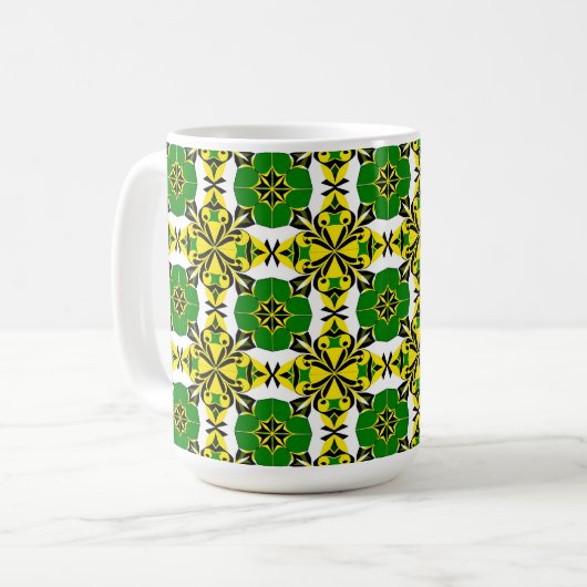 Abstraktes geometrisches Muster Kaffeetasse (Vorderseite Links)