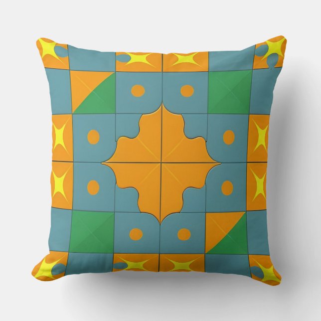 Abstraktes geometrisches Muster Kissen (Vorderseite)