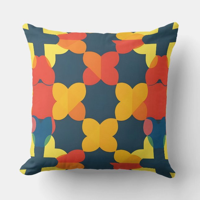 Abstraktes geometrisches Muster Kissen (Vorderseite)