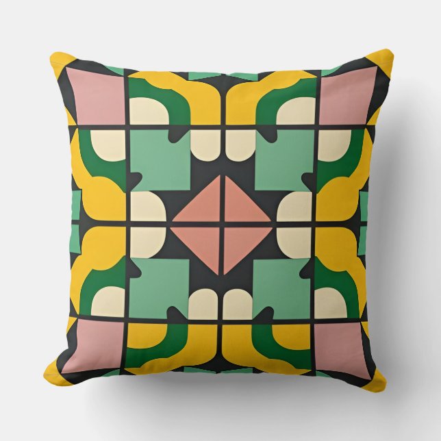 Abstraktes geometrisches Muster Kissen (Vorderseite)