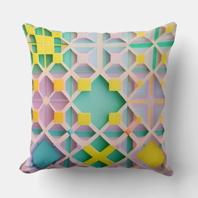 Abstraktes geometrisches Muster Kissen (Vorderseite)