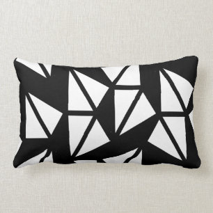 Abstraktes geometrisches Muster Kissen schwarz und
