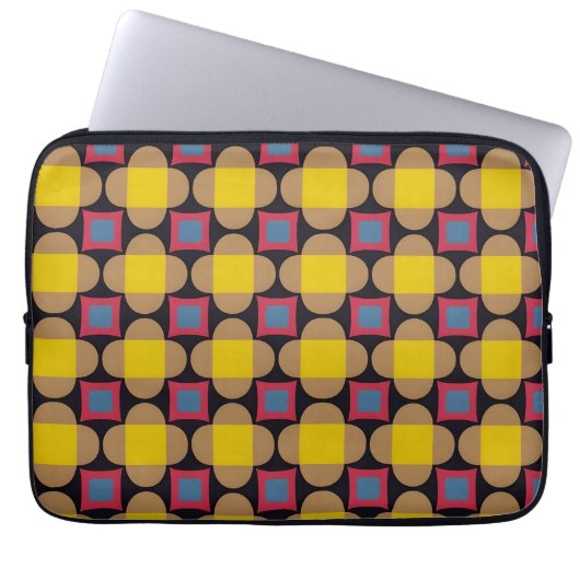 Abstraktes geometrisches Muster Laptopschutzhülle (Vorderseite)