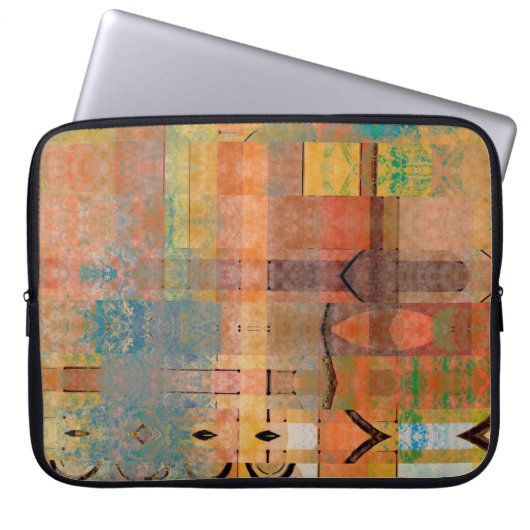 abstraktes geometrisches Muster Laptopschutzhülle (Vorderseite)
