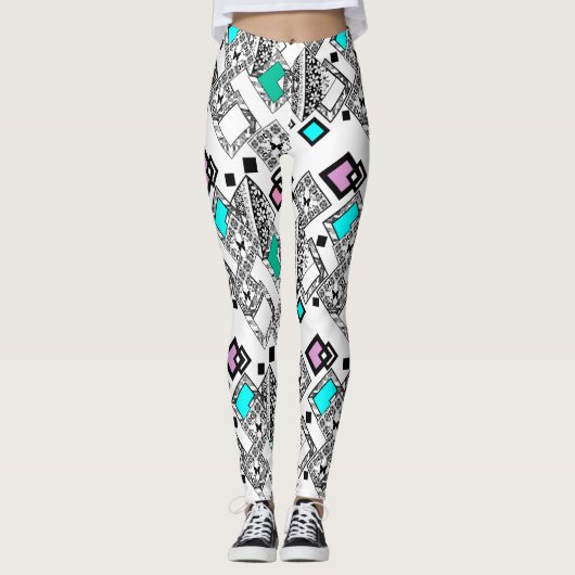 Abstraktes geometrisches Muster Leggings (Vorderseite)