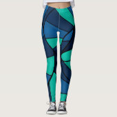 Abstraktes geometrisches Muster Leggings (Vorderseite)