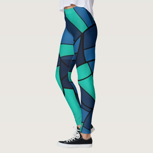 Abstraktes geometrisches Muster Leggings (Links)