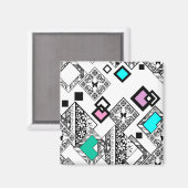Abstraktes geometrisches Muster Magnet (Vorderseite/Rückseite)