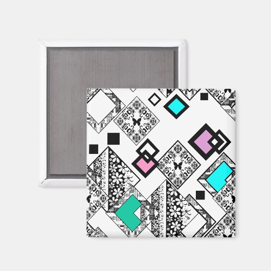 Abstraktes geometrisches Muster Magnet (Vorderseite/Rückseite)
