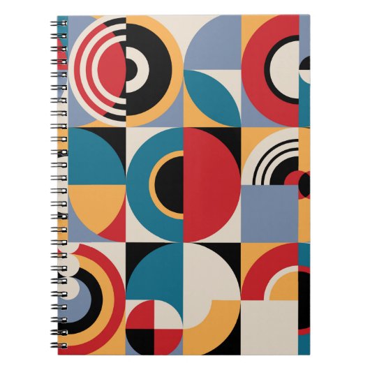 Abstraktes geometrisches Muster. Memphis style pri Notizblock (Vorderseite)