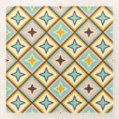 Abstraktes geometrisches Muster mit Diamantformen Glasuntersetzer (Vorderseite)