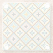 Abstraktes geometrisches Muster mit Diamantformen Glasuntersetzer (Rückseite)