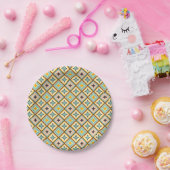 Abstraktes geometrisches Muster mit Diamantformen Pappteller (Party)