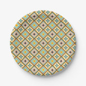 Abstraktes geometrisches Muster mit Diamantformen Pappteller (Vorderseite)